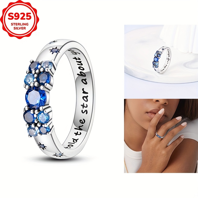 925 Silver Star Symbol Ring with CZ, Hypoallergenic Stackable